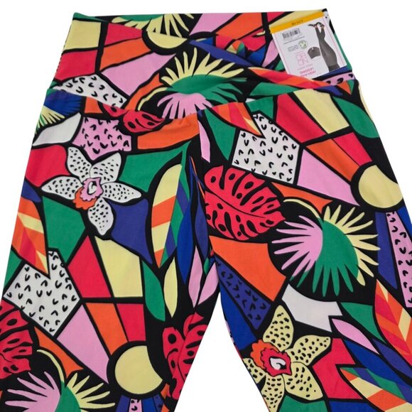 No Boundaries Crossover Sueded Tropical Print Ankle Leggings - Size Large NWT - Picture 5 of 16